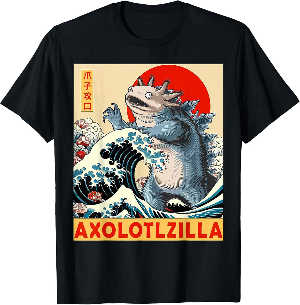 Axolotl Japanese Art Funny Axolotl Gifts For Men Women Kids T-Shirt