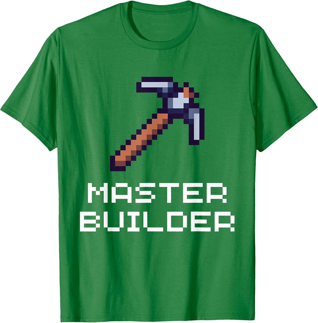 Master Builder Funny Video Game Pickaxe Pixel Art Gamer T-Shirt