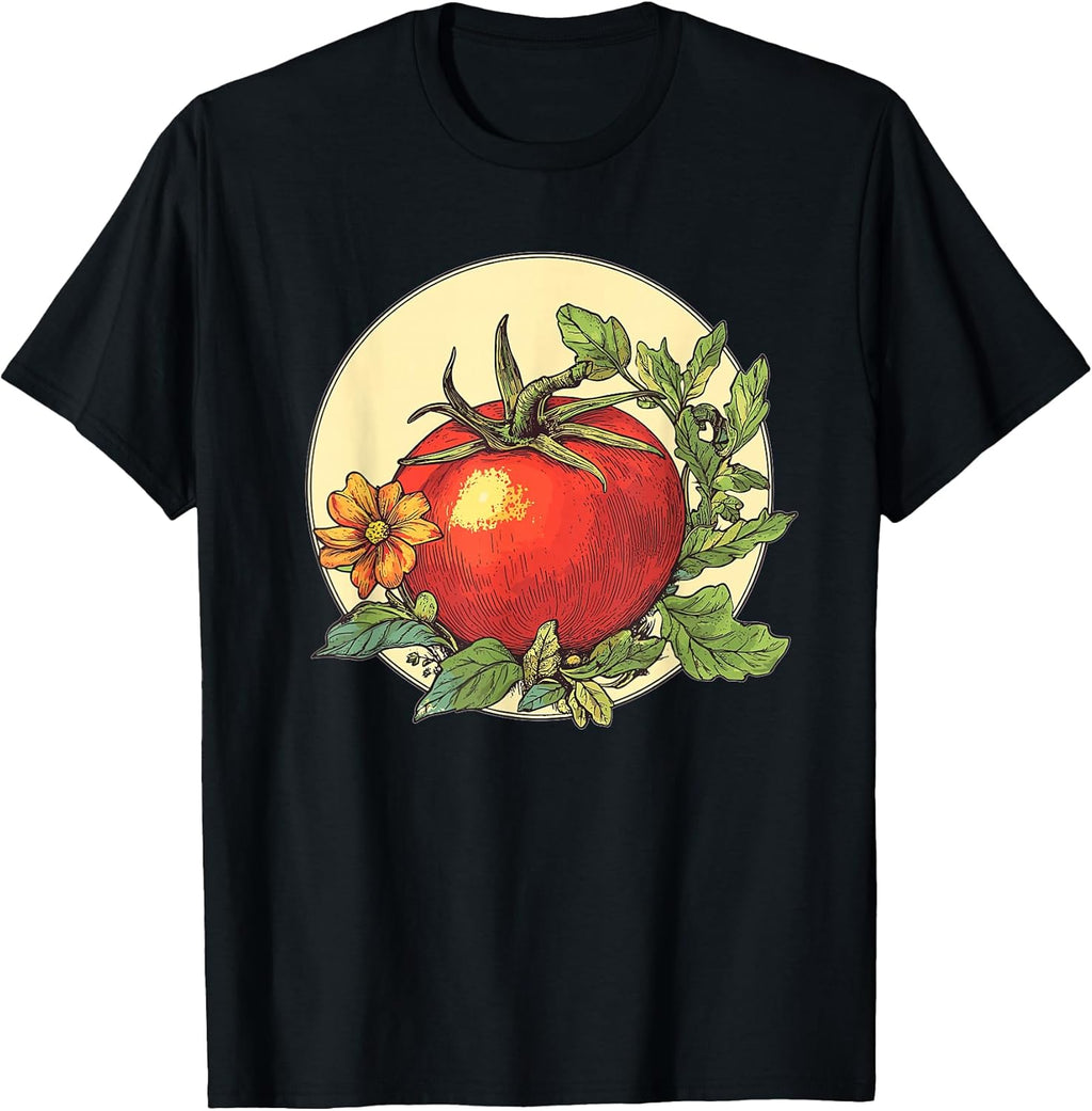 Tomato Garden Vintage Botanical Art T-Shirt