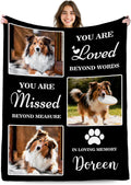 Personalized Dog Blanket with Photos, Custom Dog Memorial Blanket with Pictures & Name in Loving Memory of Loss Pet, Customized Pet Blankets Sympathy Bereavement Gift for Loss of Pets Owner