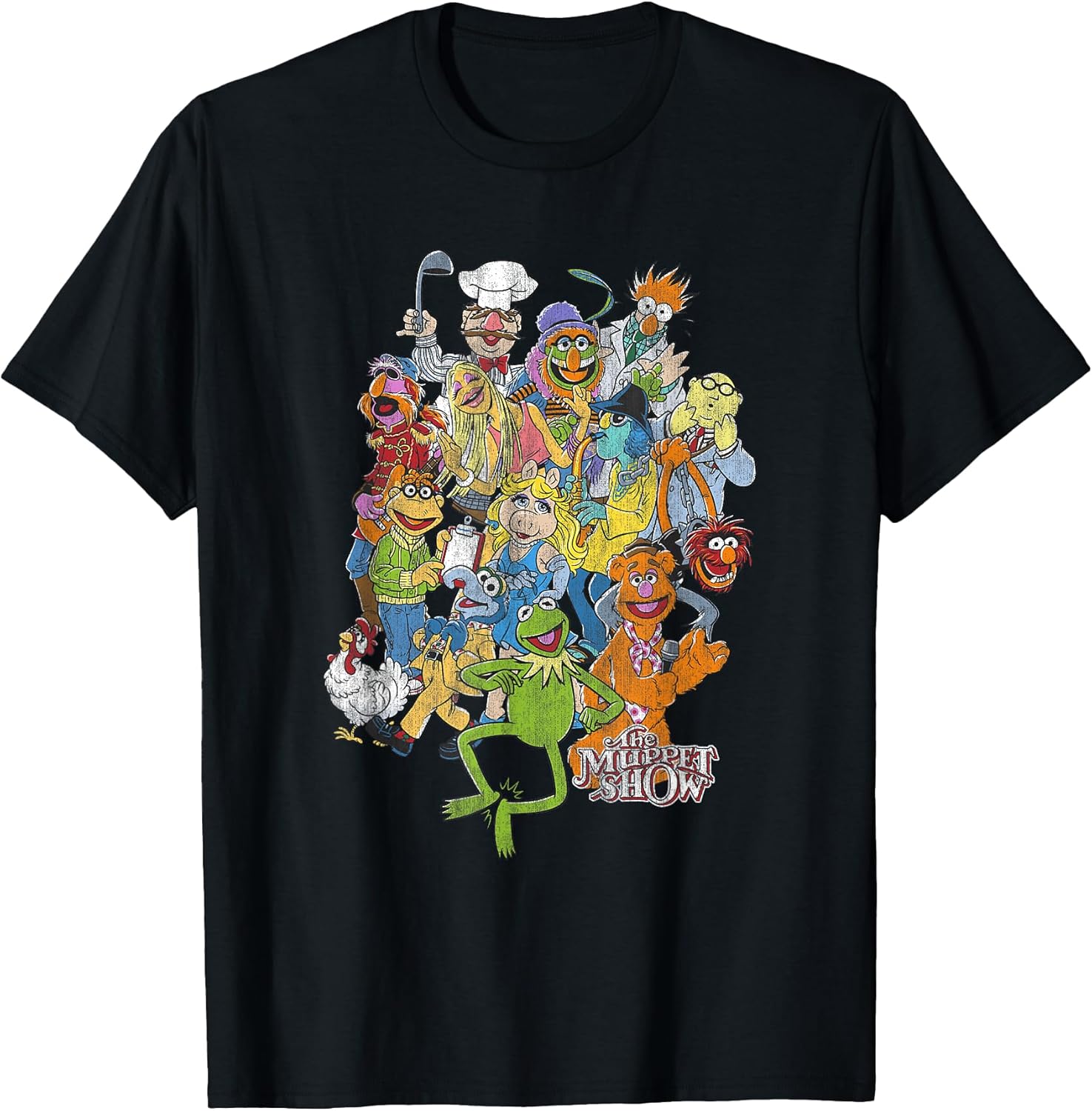 The Muppets Main Characters Distressed Group Shot T-Shirt