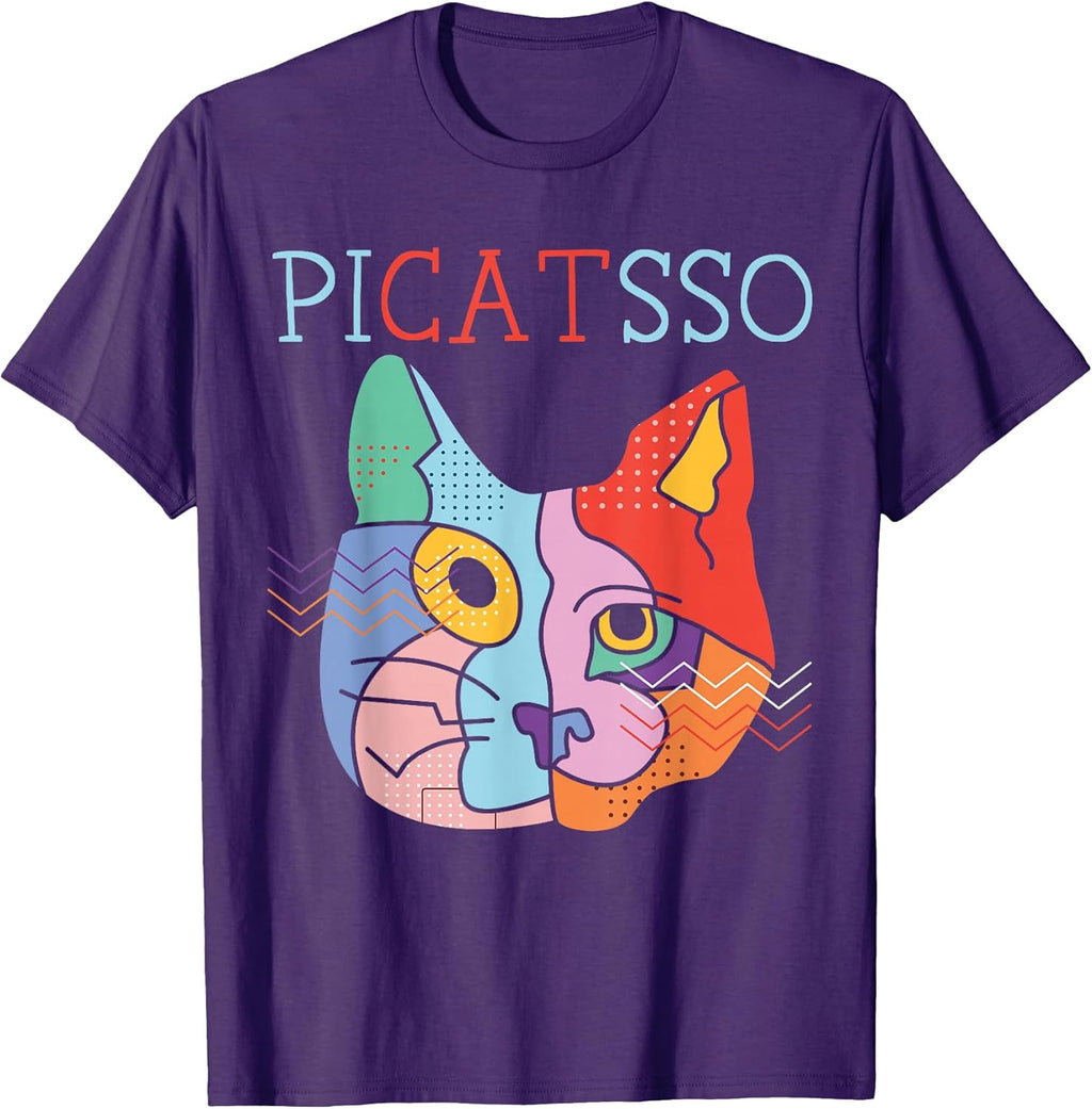 Picatsso Art Teacher Artist Painter Painting Cat Owner T-Shirt for Men Women Girls Kids