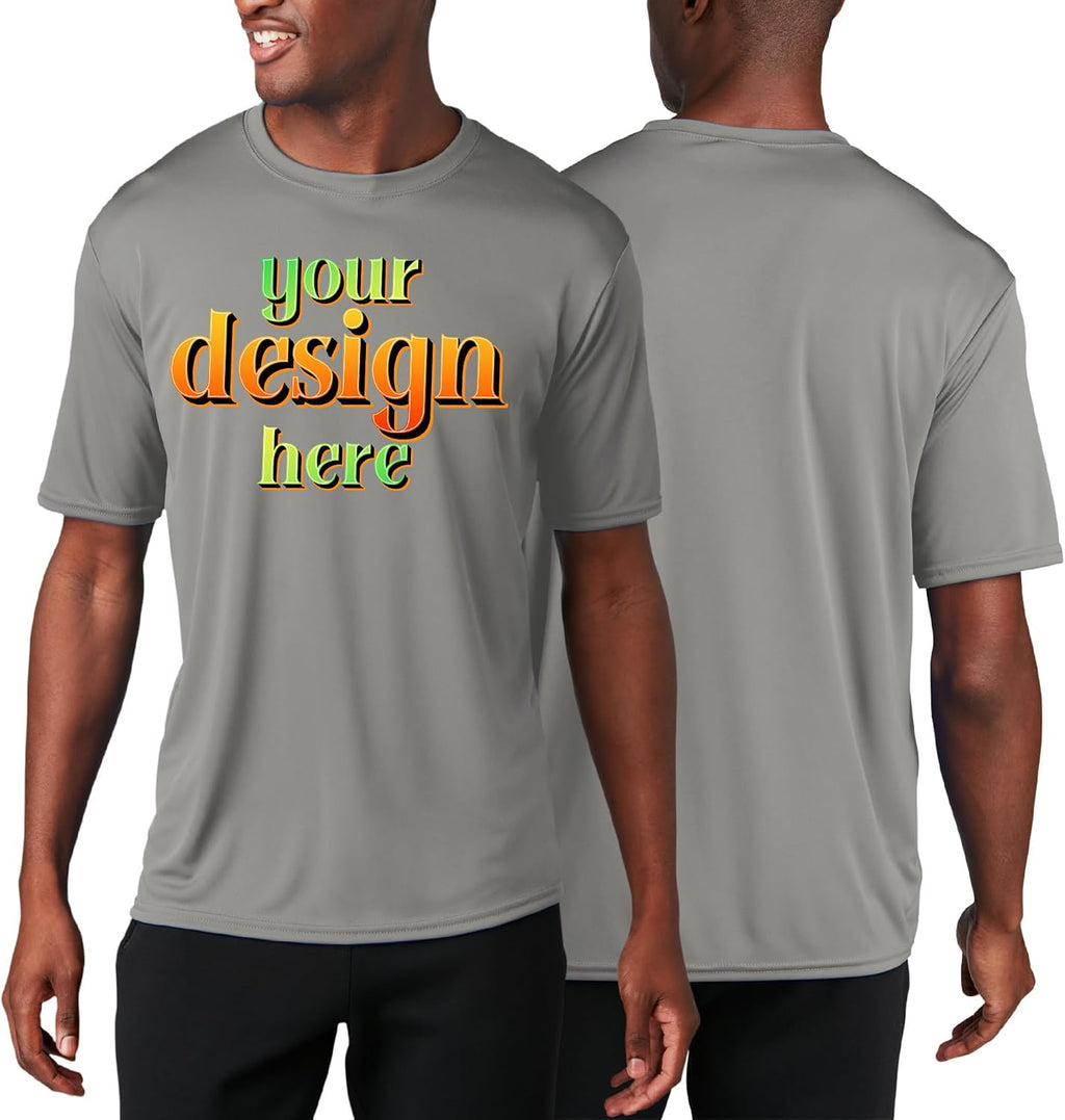 Custom Performance Tees - Dry Fit Moisture Wicking Shirt, UPF50 Sun Protection - Personalized Athletic Shirt, Custom Logo Text for Team, Workwear, Events. pc380