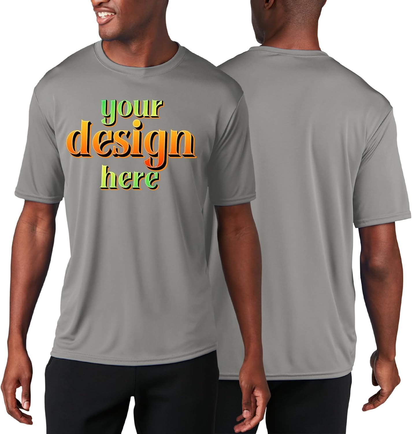 Custom Performance Tees - Dry Fit Moisture Wicking Shirt, UPF50 Sun Protection - Personalized Athletic Shirt, Custom Logo Text for Team, Workwear, Events. pc380