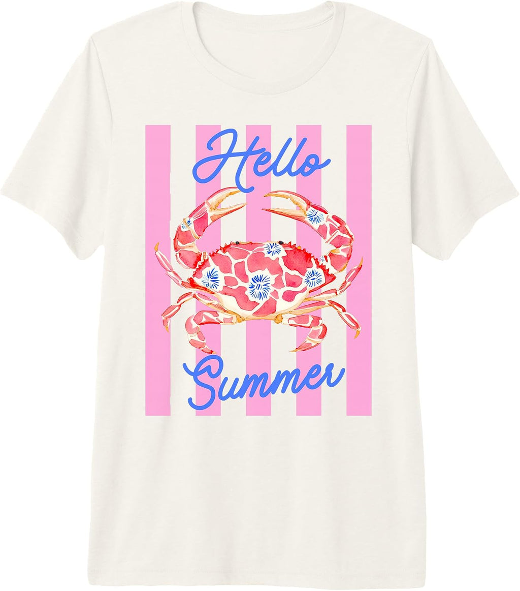 Hello Summer Preppy Crab