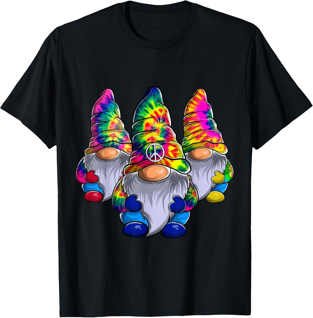 Three Hippie Gnomes Peace Gnome Funny Retro Tie DIY Design T-Shirt