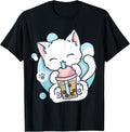 Cat Boba Tea Bubble Tea Anime Kawaii Neko T-Shirt