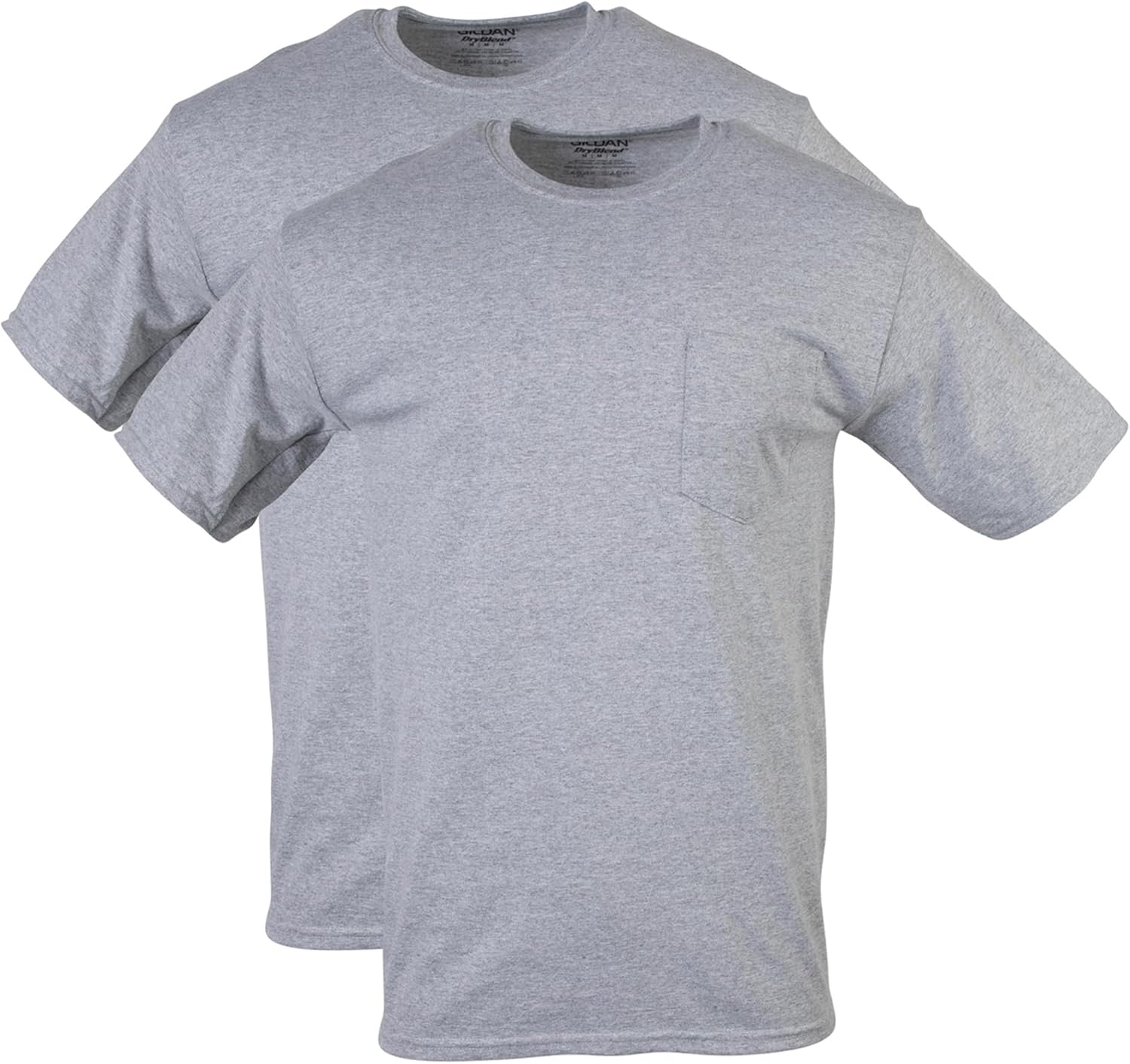 Unisex Adult DryBlend Workwear T-Shirts with Pocket, 2-Pack