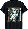 Whiskers And Whiskey Neat Funny White Cat Merch