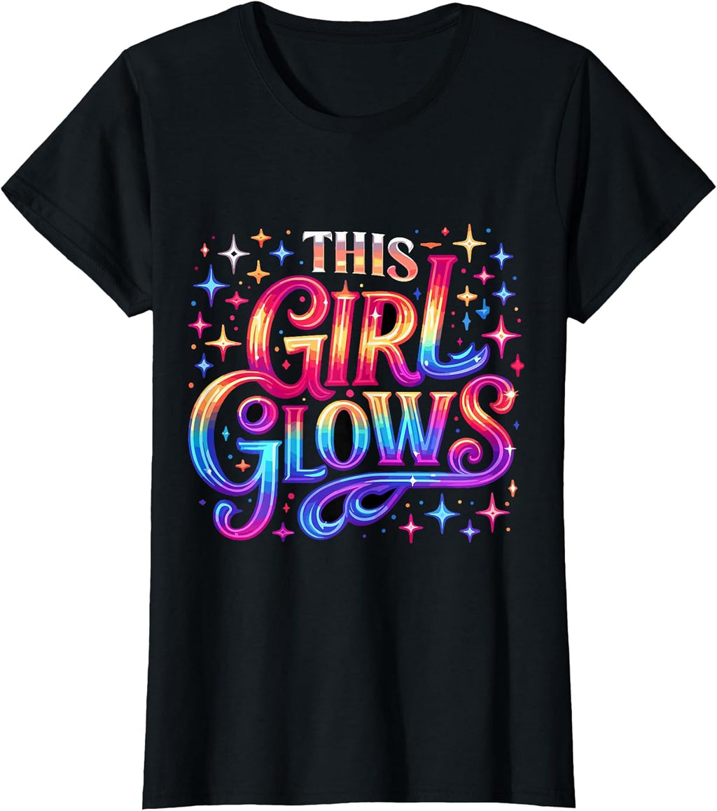 This Girl Glows 80s 90s Party T-Shirt