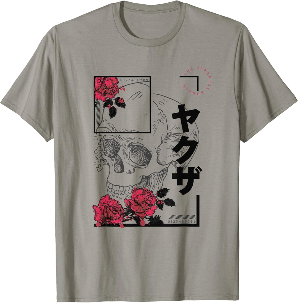 Japanese Aesthetic Vaporwave Sad Eboy Modern Urban Skull T-Shirt