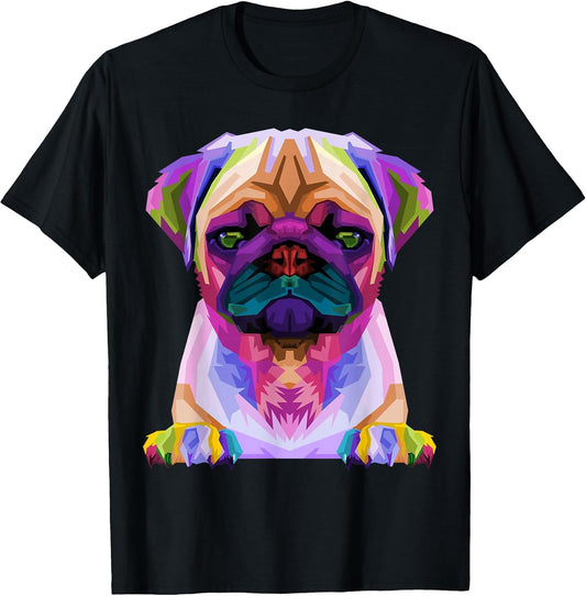 Pug Pop Art Colorful Portrait for Dog Lovers T-Shirt Unisex T-shirt, Sweatshirt, Hoodie, Long Sleeve Tee