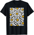 Boho Retro White Daisy Floral Summer Art T-Shirt