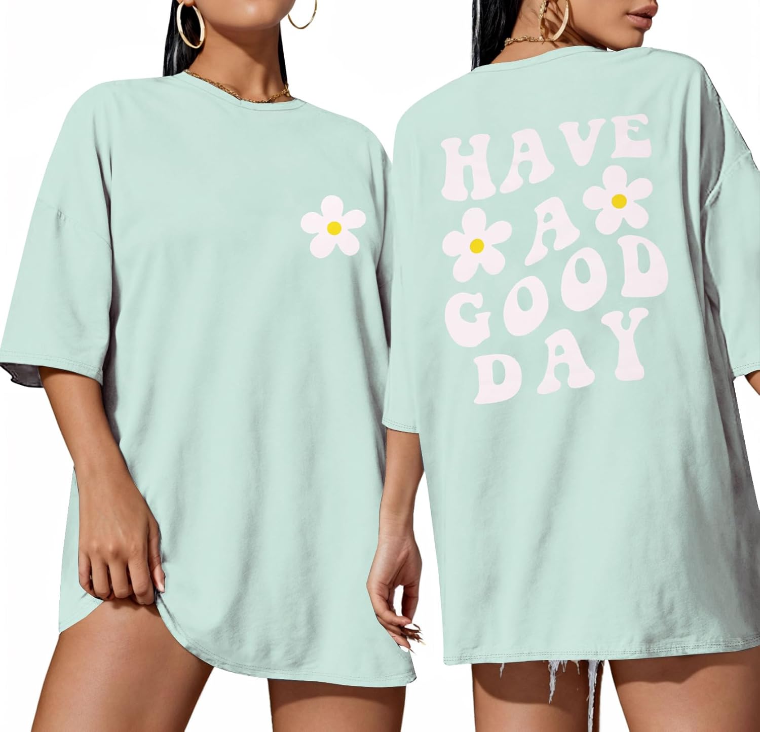 Oversized Tshirts for Women Crewneck Summer Graphic Tees Short Sleeve Loose Basic Tops 2026