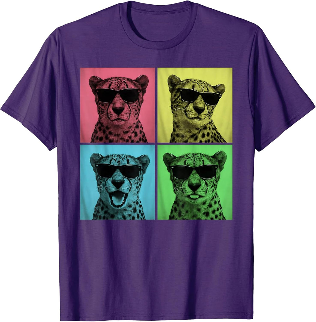 Cheetah Pop Art Funny Safari Animal Lover Photo Booth T-Shirt