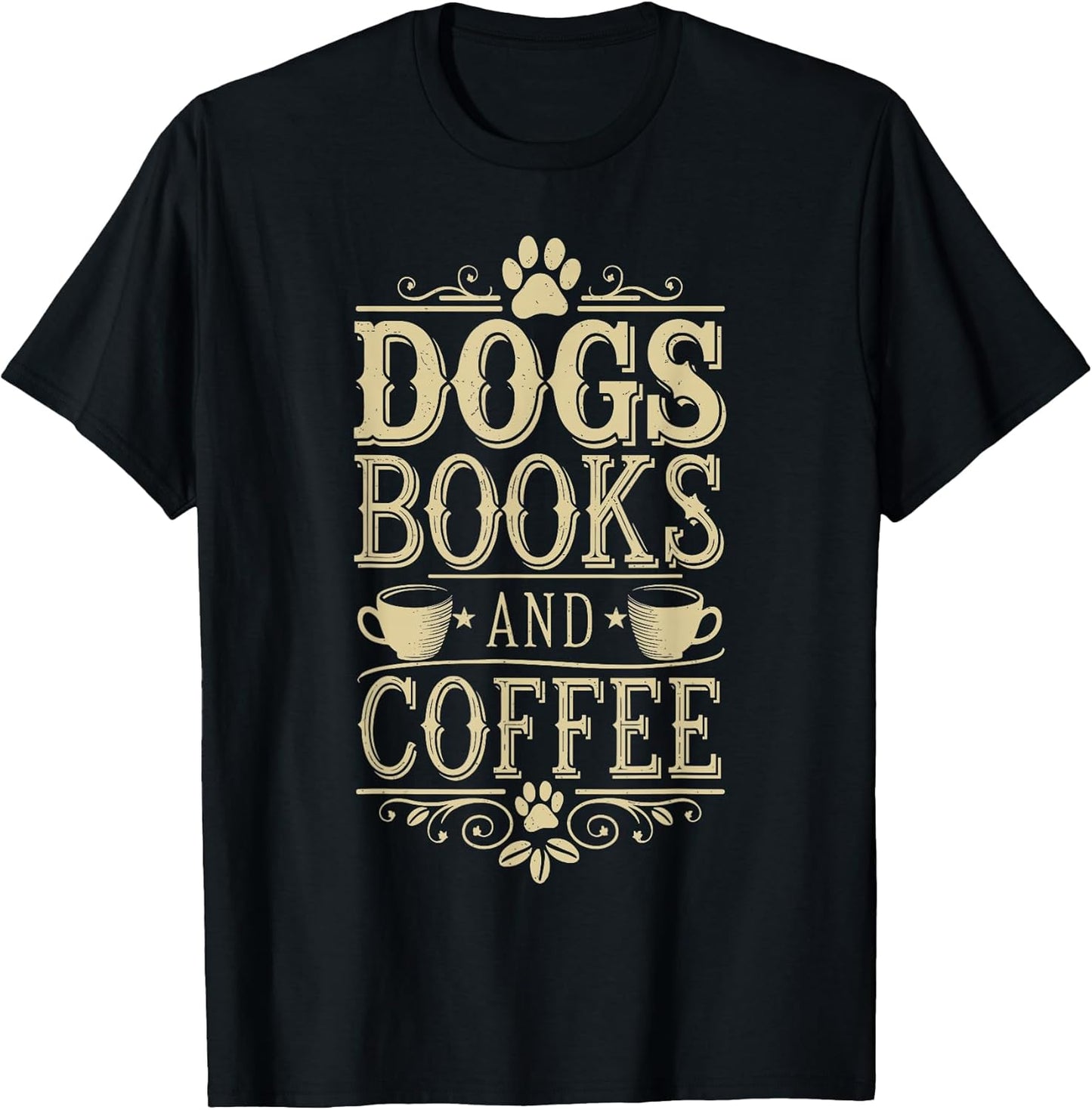 Dogs Books Coffee for Book Lover Shelter JM