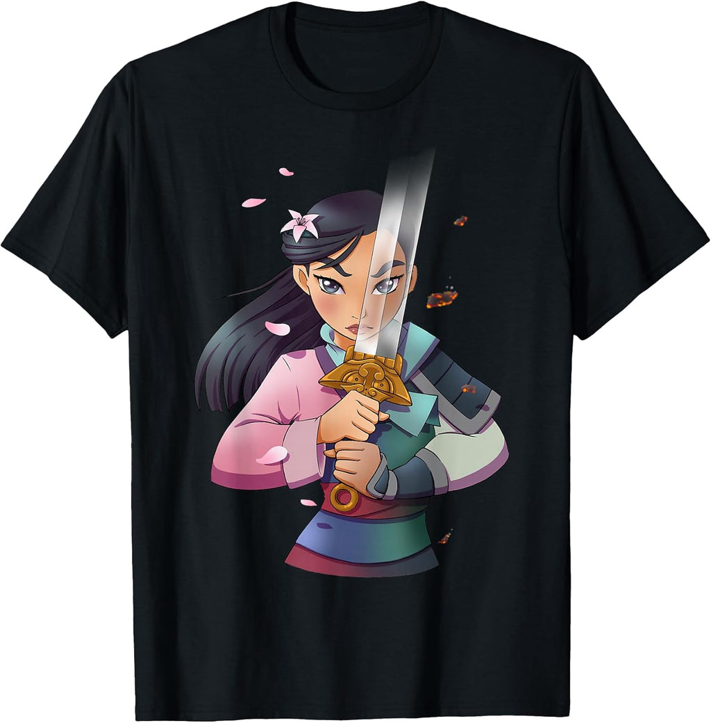 Mulan Anime Half Girl Half Warrior Graphic T-Shirt T-Shirt