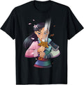 Mulan Anime Half Girl Half Warrior Graphic T-Shirt T-Shirt