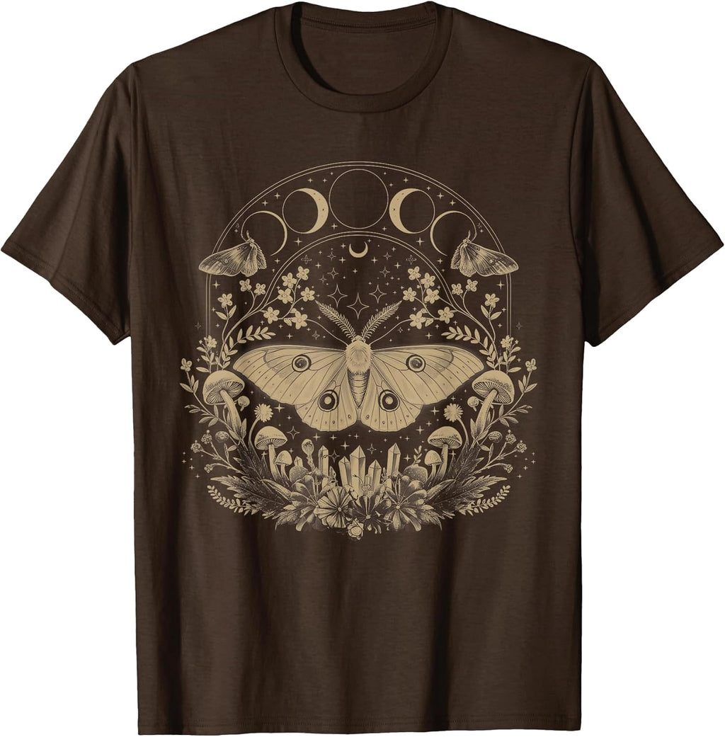 Cute Fairycore Moth Therian Aesthetic Floral for Girls Women T-Shirt