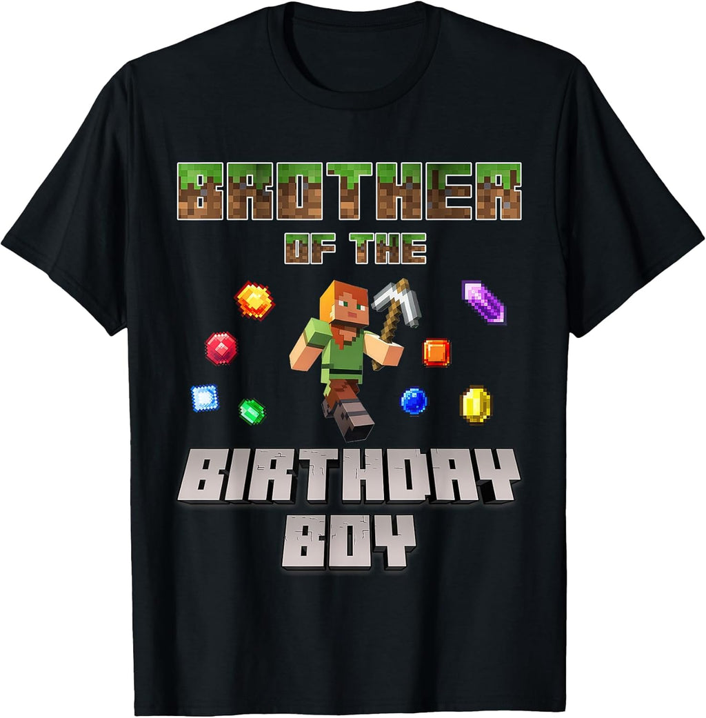 Brother Of The Birthday Boy Video Gamer Pixel Number T-Shirt