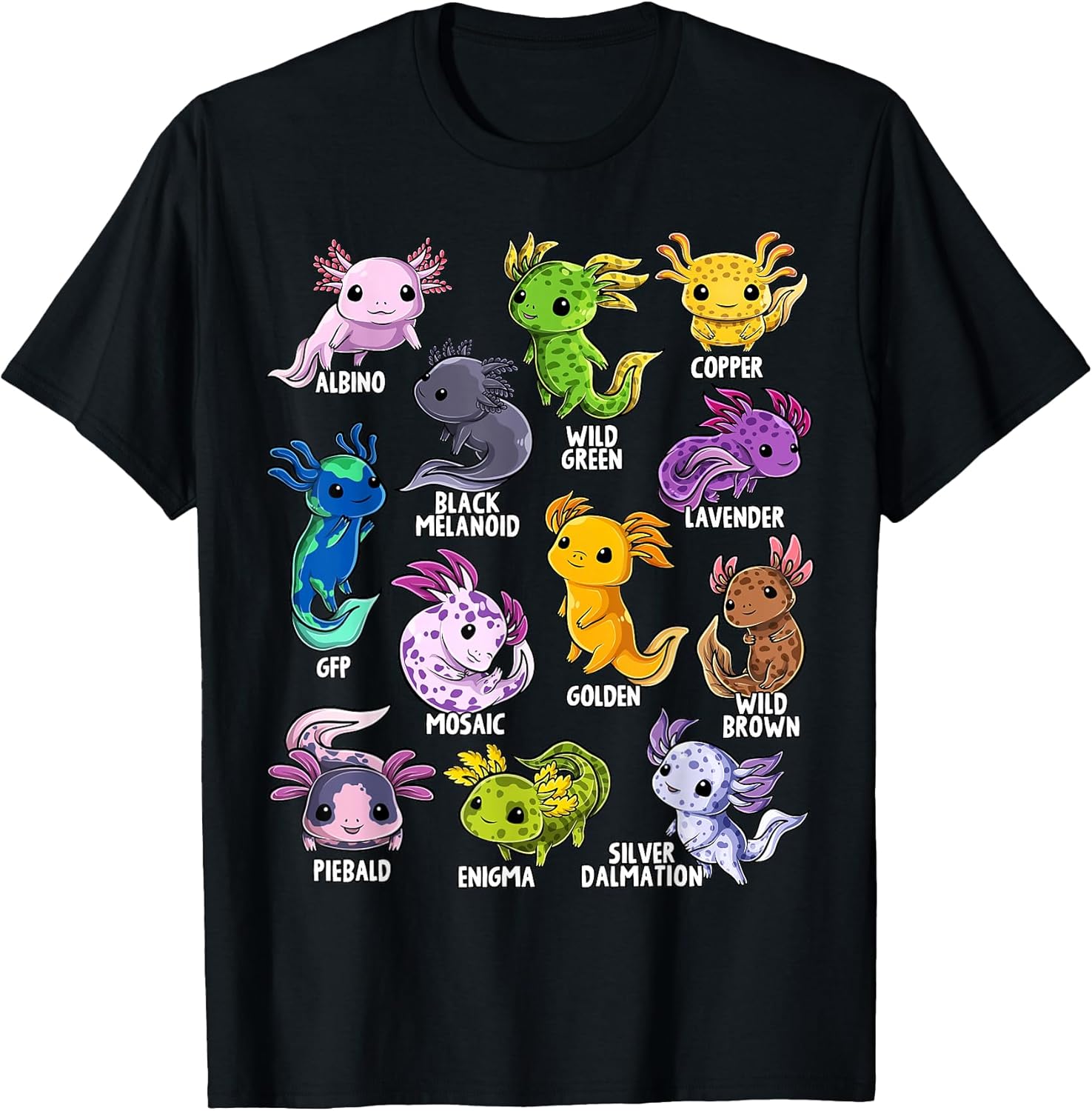 Axolotl Cute Axolotls of The World Kawaii Aquatic Animals T-Shirt