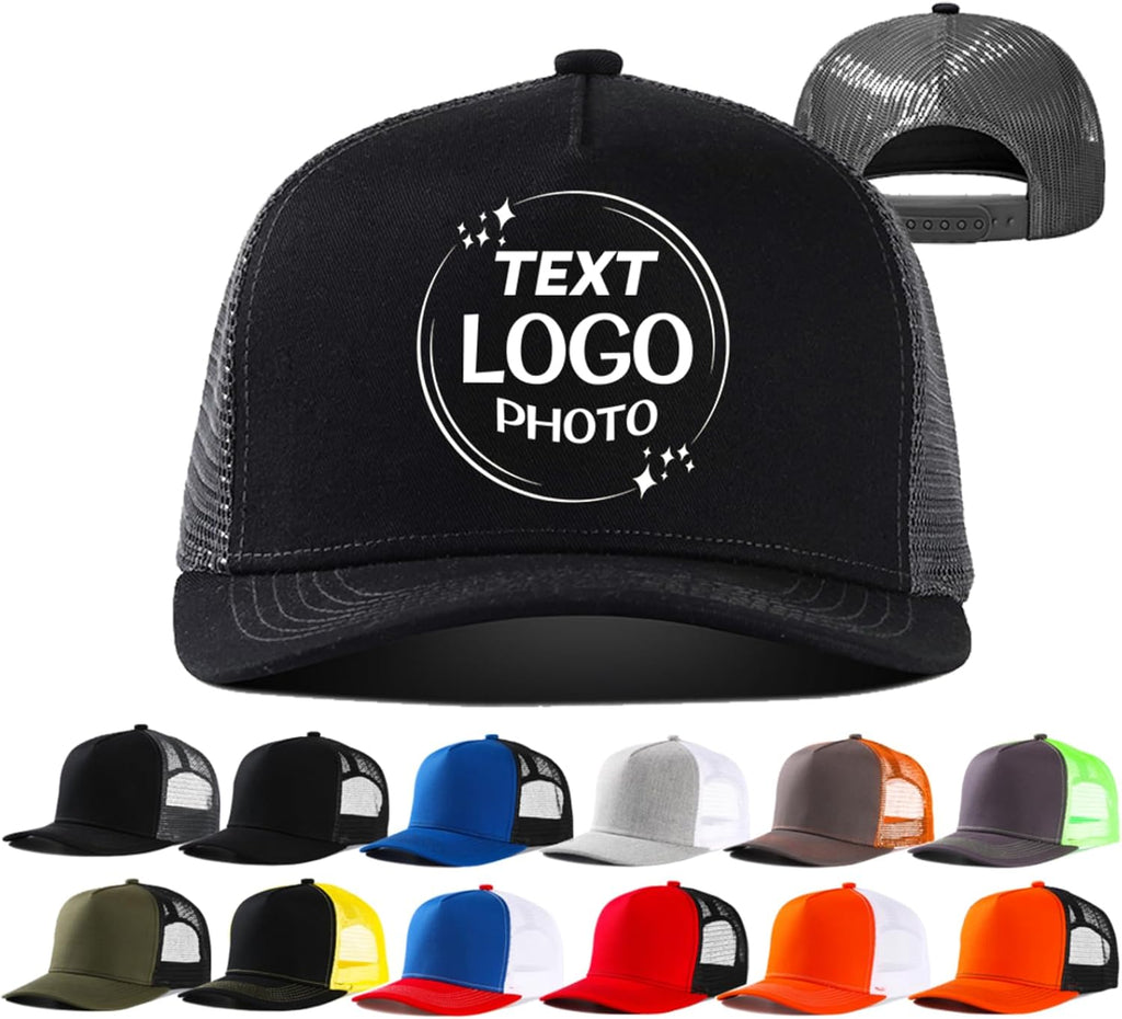 Bulk Custom Hats with Your Text/Logo/Image Design Your Own Personalized Trucker Hat Customized Baseball Caps for Men&Women