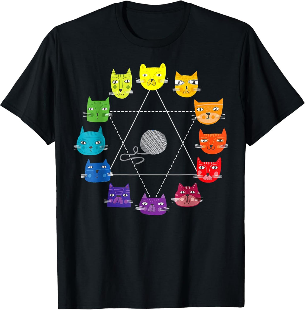 Cat Themed Artist Color Wheel Educational Art
