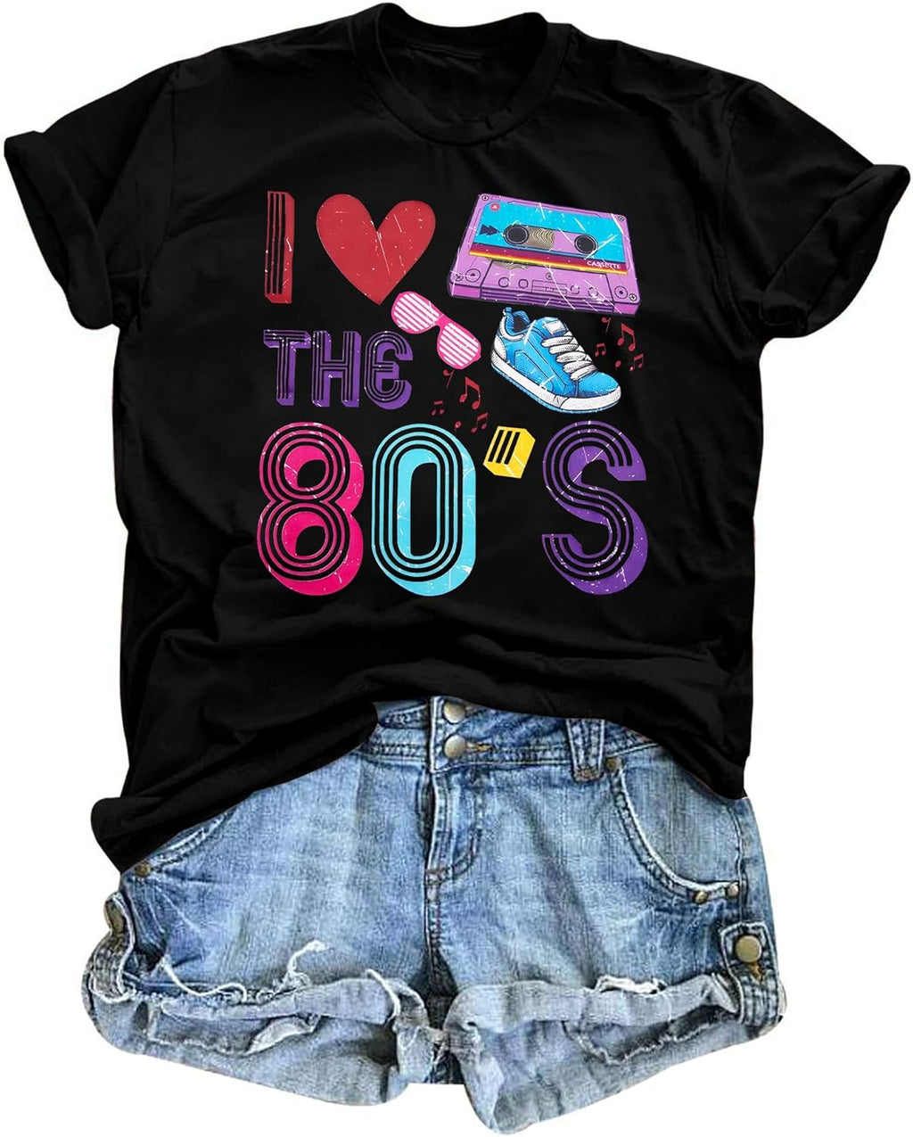 80s Shirts for Women Retro 90s Outfit I Love The 80s Tshirts 1980s Theme Party Outfits 80 S 90 S Neon Costumes