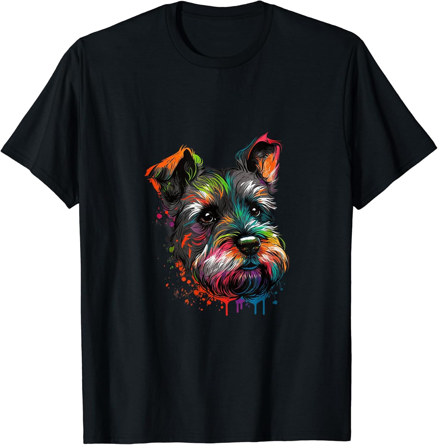 Miniature Schnauzer Pop Art I Splash Art Schnauzer T-Shirt