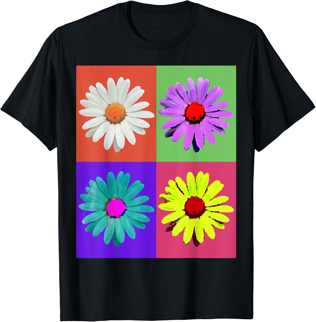 POP ART Daisies - Fun Repeated Daisy Summer Flowers Graphic Men Women Kids T-Shirt