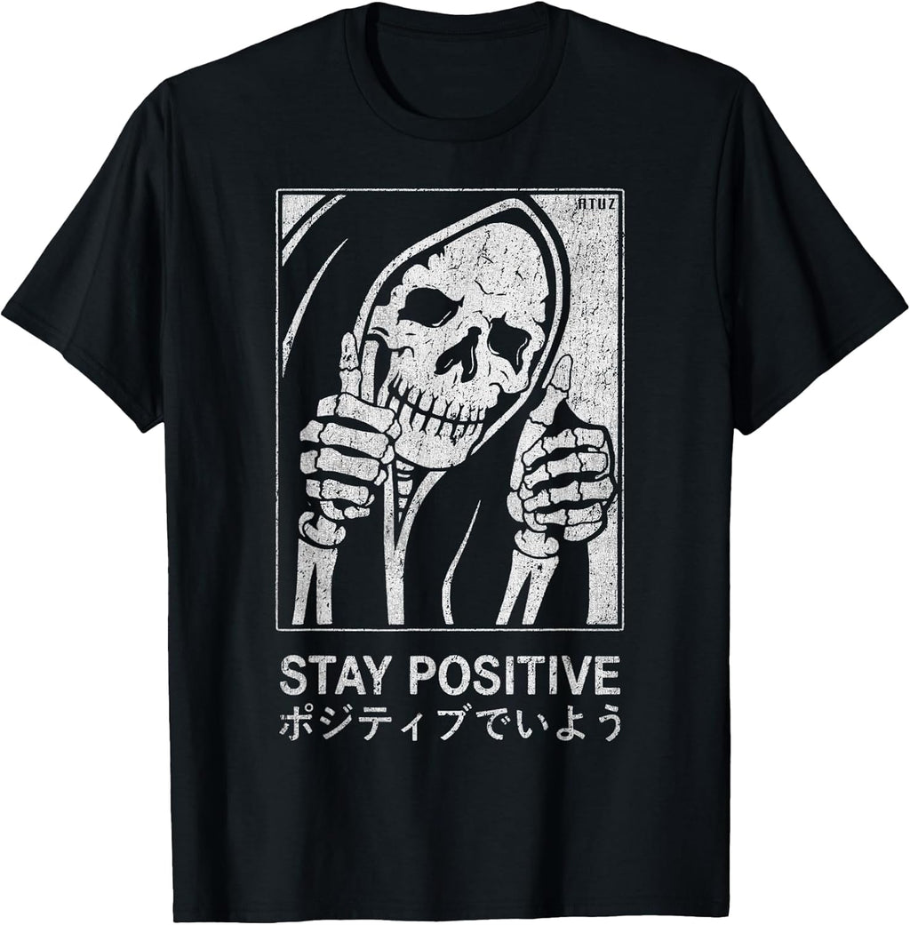 Hip Hop Vintage Hipster Edgy Retro Urban Streetwear Skull T-Shirt