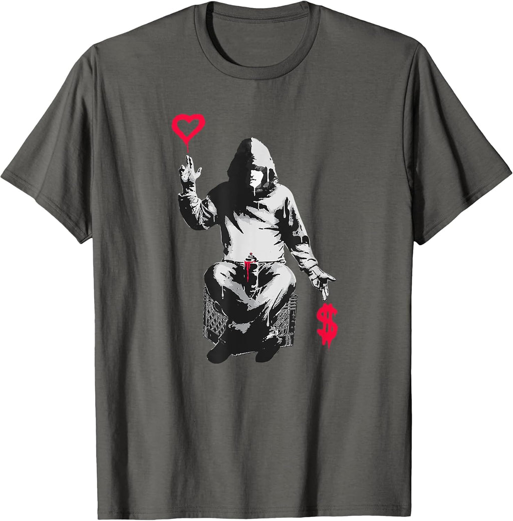 Love Over Money - Stencil Graffiti Urban Art Streetwear T-Shirt