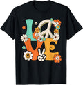 Peace Sign Love T Shirt 60s 70s Tie Dye Hippie Costume T-Shirt