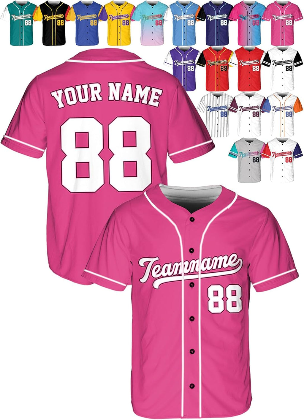 Custom Baseball Jerseys - Personalized Baseball Shirts for Men, Women, Boys, and Girls - Add Your Name, Number, Logo