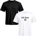 2 PCS Blank T Shirts Polyester Black and White Crew Neck Short Sleeve Unisex Tee for Sublimation HTV Daily Wear