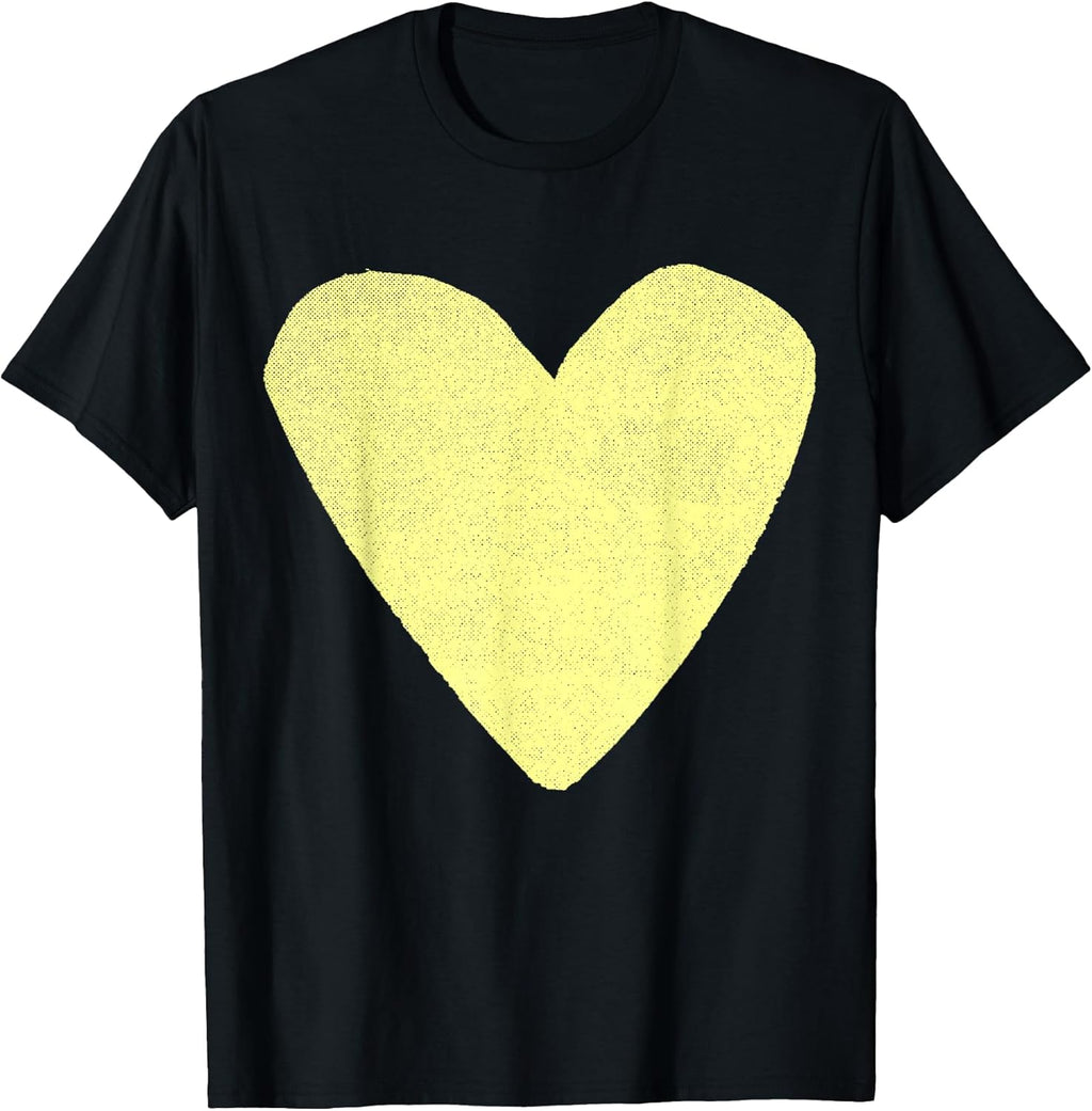 Womens Boho Tops Valentines Day Cute Girls Pastel Yellow T-Shirt