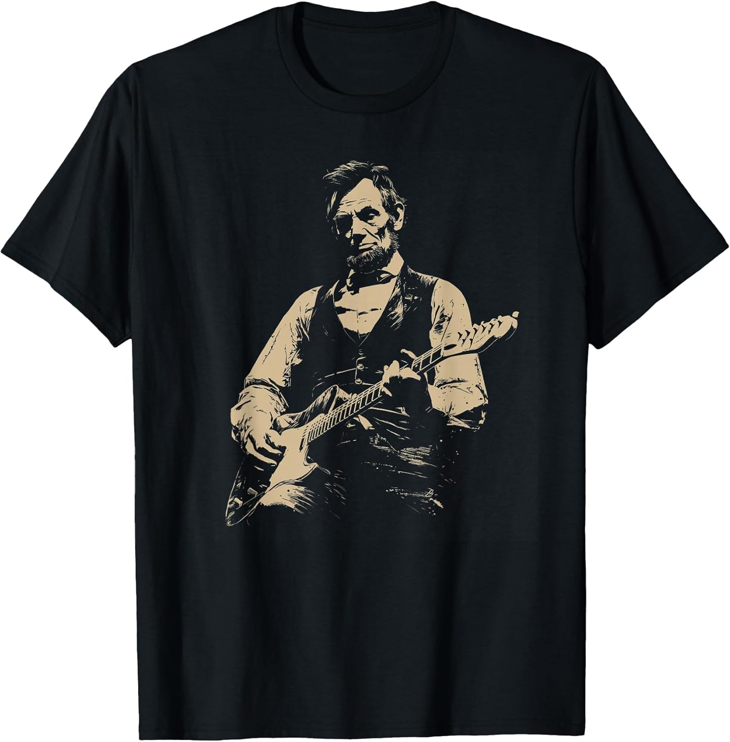 Abraham Lincoln Abe Lincoln Playing Guitar Retro Vintage T-Shirt