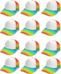 12 Pcs Sublimation Blank Trucker Hats Bulk Mesh Snapback Baseball Cap Mesh Trucker Caps for Men and Women DIY Custom Hats