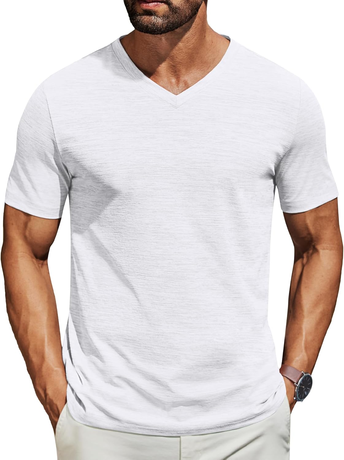 Men's T Shirts Short Sleeve Classic V Neck T-Shirt Casual Summer Basic Tee Shirt