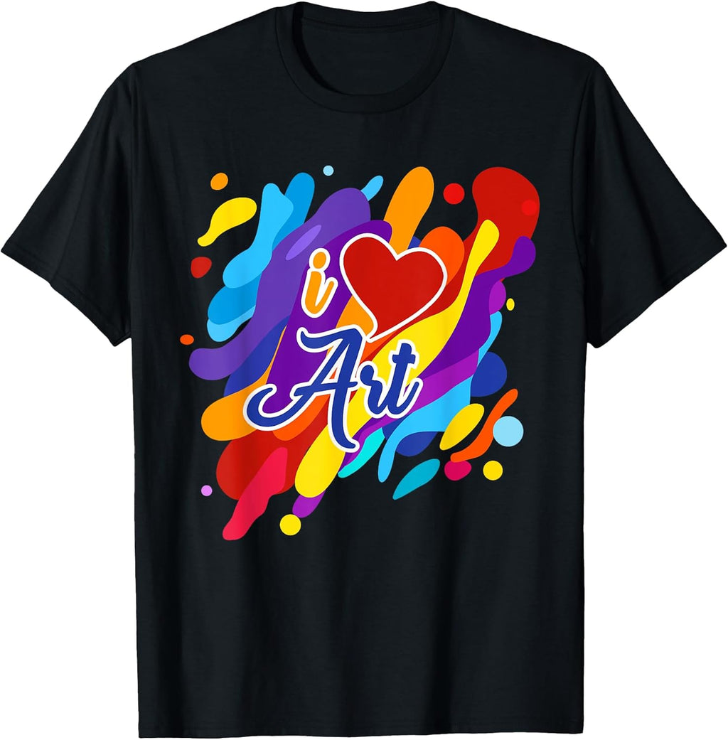 Cool I Love Art Teacher Artist Gift Supplies Men Women Kids T-Shirt