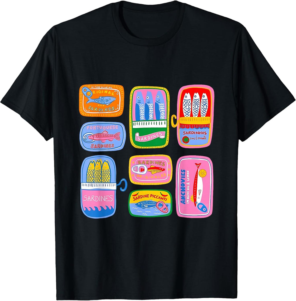 Sardine Tinned Fish Funny Trendy Fisherman Aesthetic T-Shirt