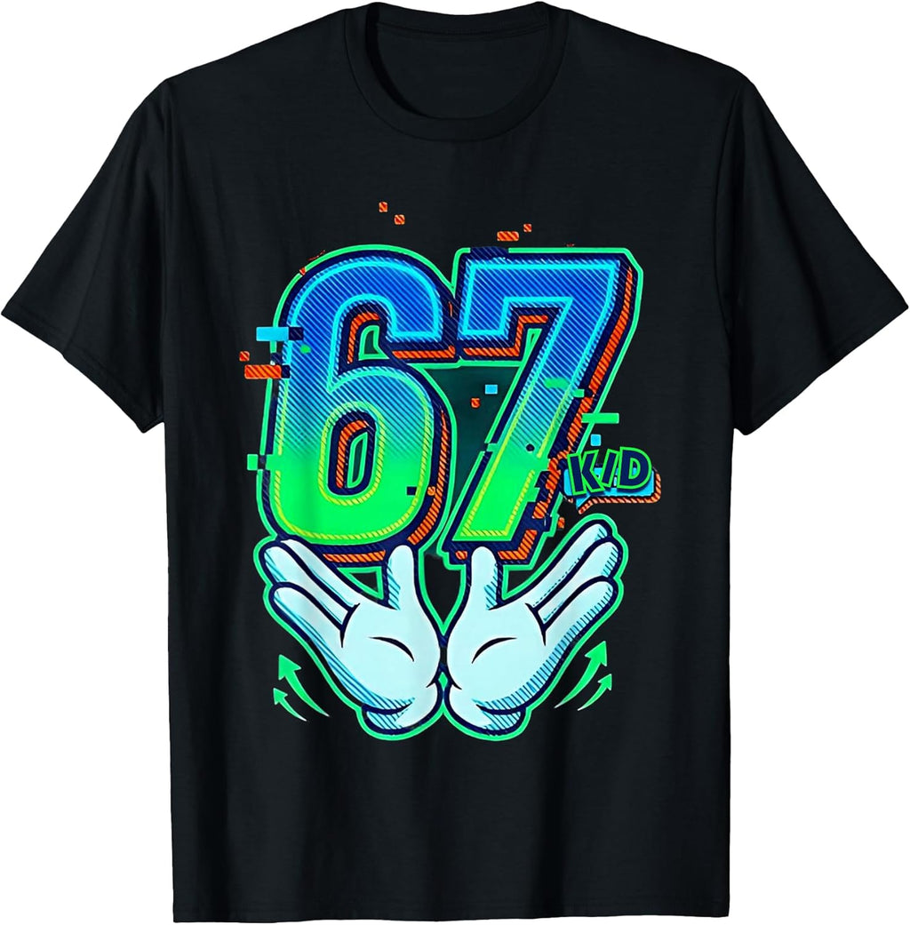 67 Kid s Urban Streetwear s Glitch Toon Graphic T-Shirt