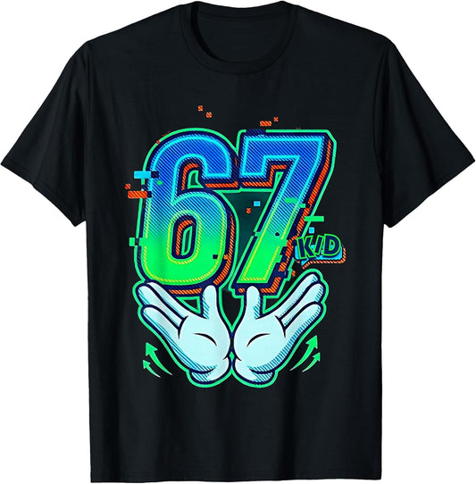 67 Kid s Urban Streetwear s Glitch Toon Graphic T-Shirt