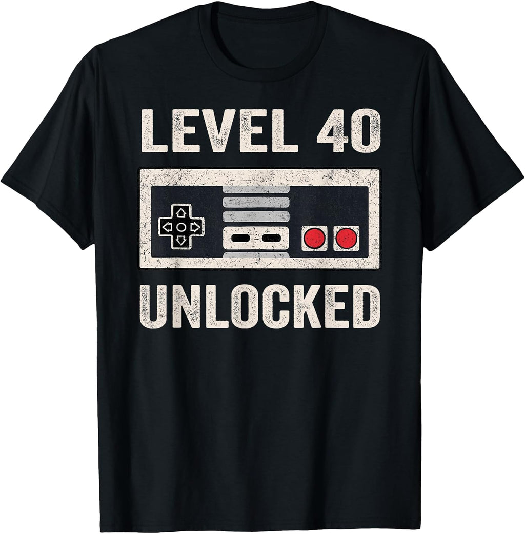 Level 40 Unlocked Video Gamer 40th Birthday Gift T-Shirt