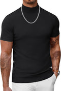 Men's Short Sleeve Mock Turtleneck Sweater