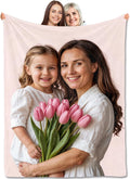 Mothers Day Blanket Gifts for Mom Custom Blanket with Picture Customized Flannel Blankets Personalized Mom Gifts from Daughter Son