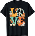 60s 70s Hippie Love Peace Groovy Party Outfit Retro Ladies T-Shirt