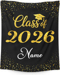 2026 Graduation Blanket for Her Him Custom Text & Name, Personalized College High School Gift