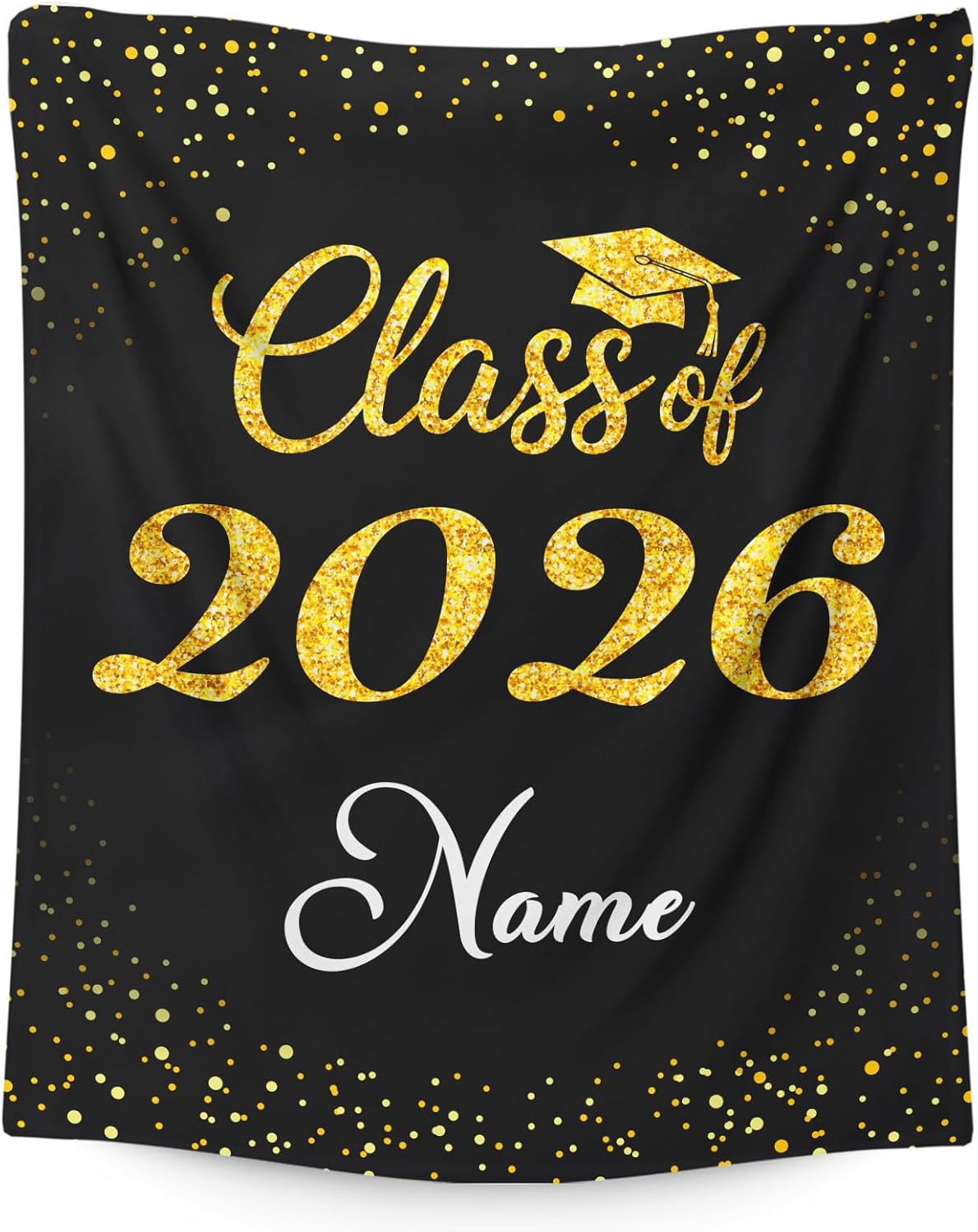 2026 Graduation Blanket for Her Him Custom Text & Name, Personalized College High School Gift
