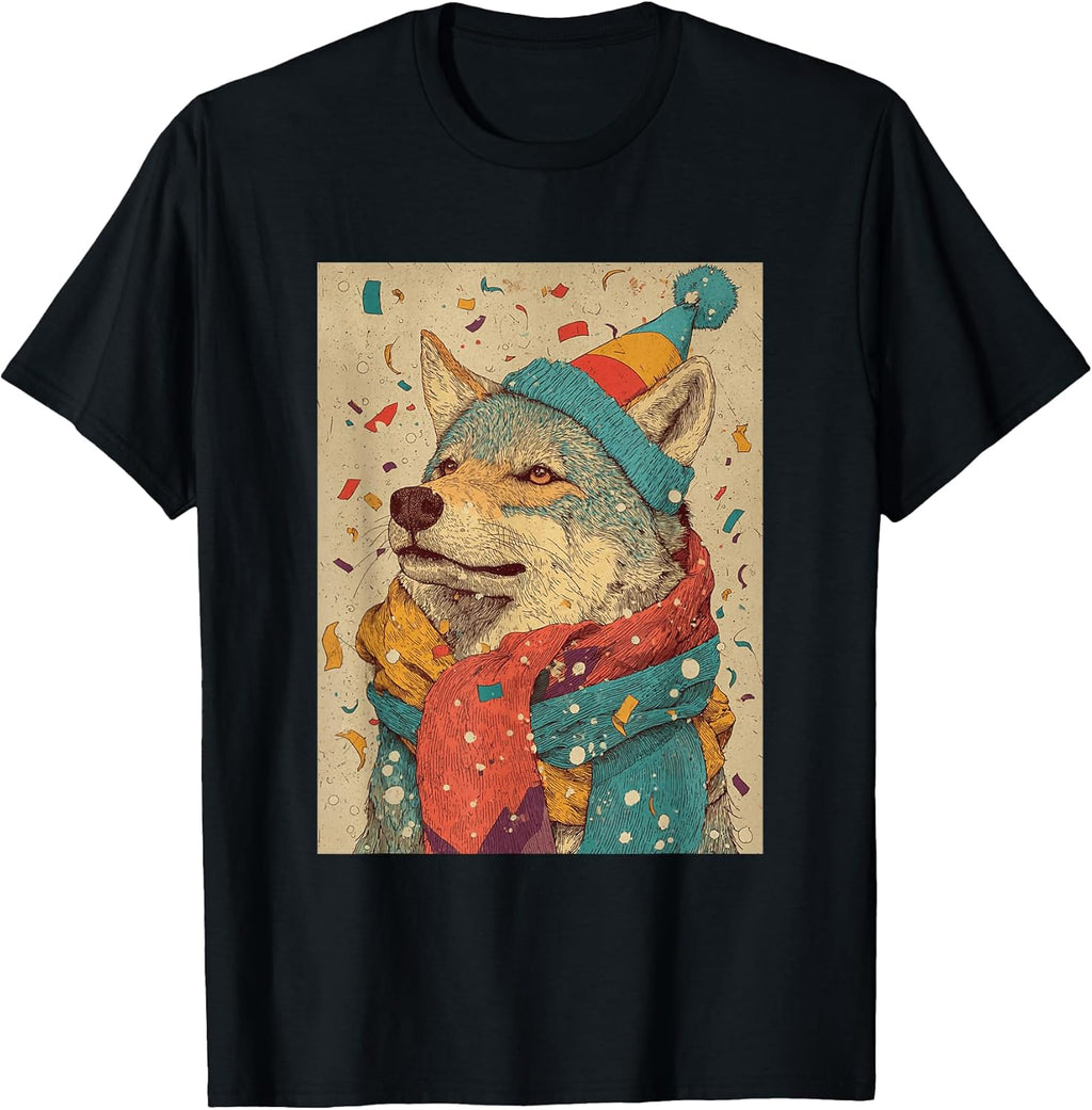 Coyote Birthday Confetti Retro Pop Art T-Shirt